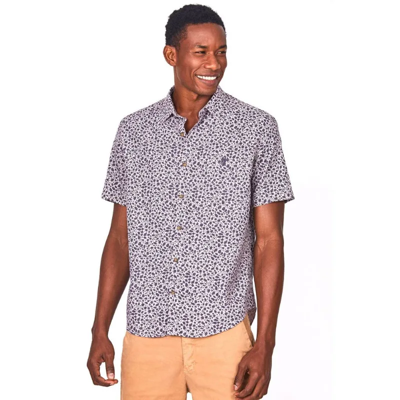 Camisa Fit Estampa Mini Folhas Polo Wear Rosa Claro G