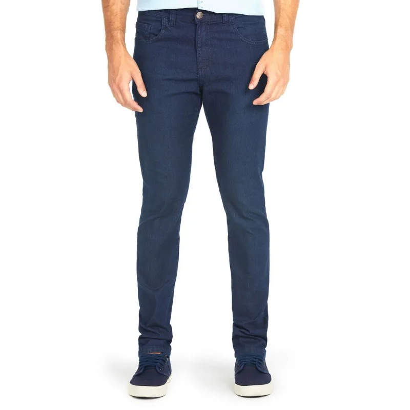 Calça Masculina Regular Básica Polo Wear Jeans Escuro 44