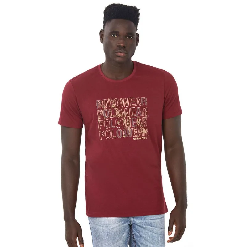 Camiseta Masculina Gc Estampada Vinho Polo Wear M