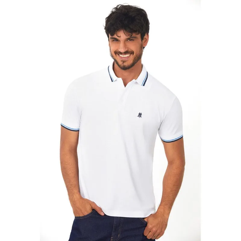 Polo Basica Filete Piquet Branco Polo Wear M