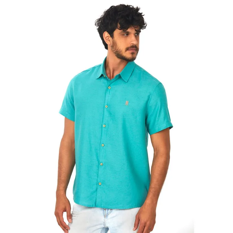 Camisa Fit Viscolinho Polo Wear Azul Escuro G