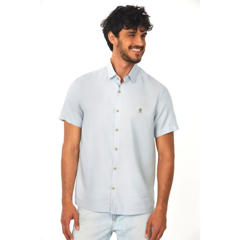 Camisa Fit Viscolinho Polo Wear Azul Médio M