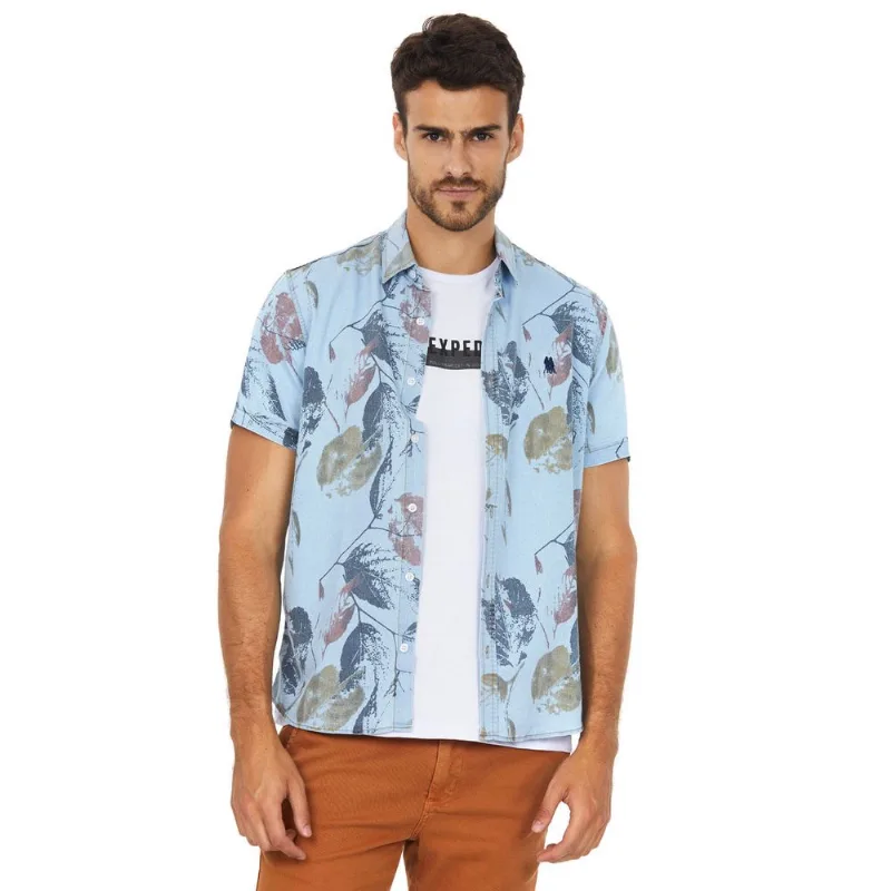 Camisa Mc Cedro Estampado Polo Wear Azul Claro M