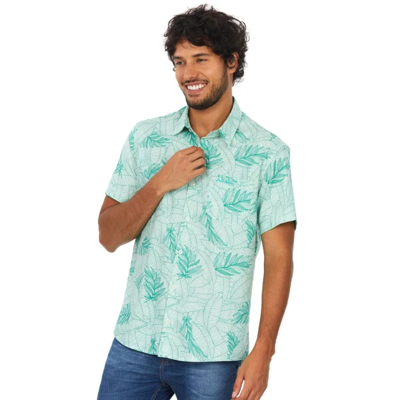 Camisa Viscolinho Floral Polo Wear Verde Escuro M