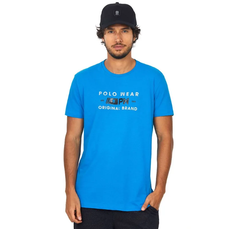 Camiseta Estampada Polo Wear Azul Médio GG