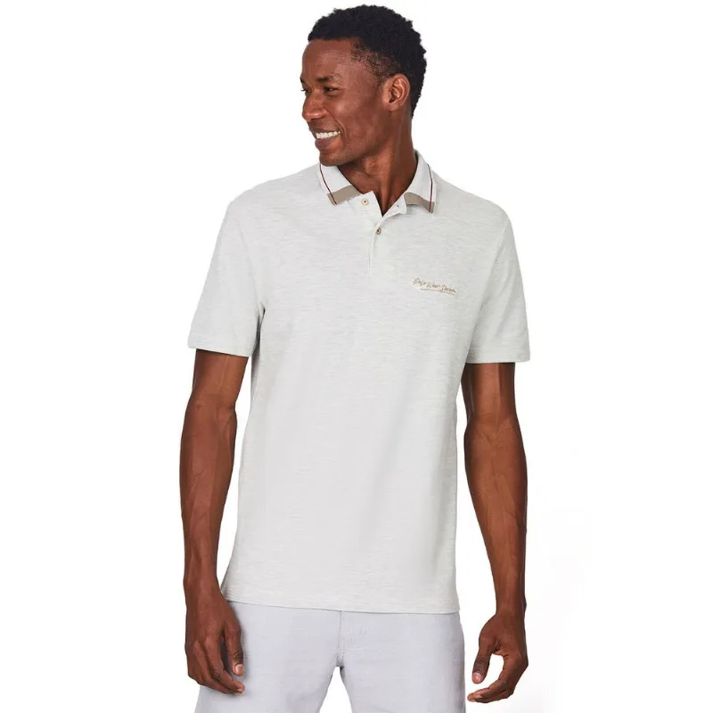 Polo Gola Jaquard Polo Wear Mescla Claro Cinza G