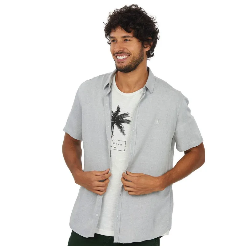 Camisa Masculina Mandore Polo Wear Cinza Médio Claro 6