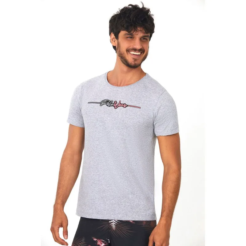 Camiseta Estampada Mescla Médio Polo Wear CinzaMédio M