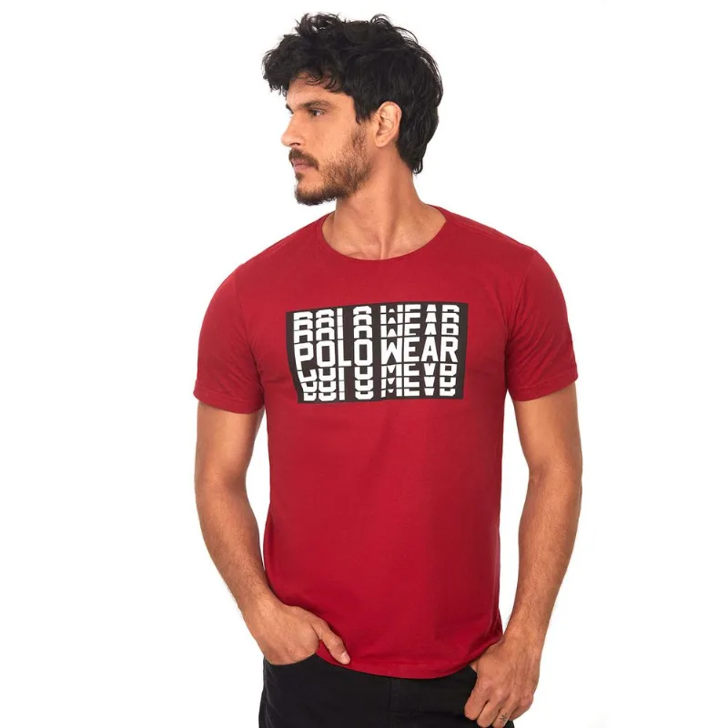 Camiseta Estampada Vermelho Médio Polo Wear P