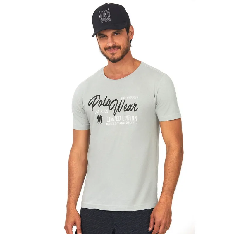 Camiseta Estampada Cinza Claro Polo Wear GG