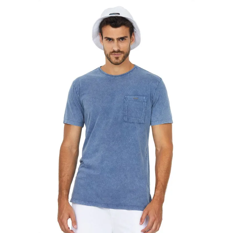 Camiseta Masc Pt Cg C/ Plaquinha Polo Wear Azul Médio Marinho Camiseta Masc Pt Cg C/ Plaquinha Polo Wear Azul Médio G