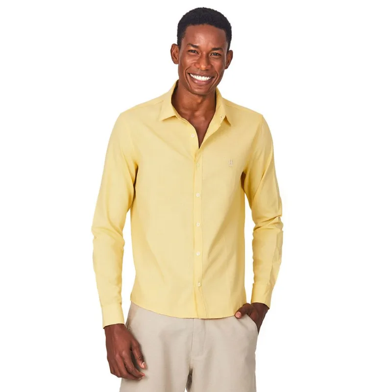 Camisa Fit Cambraia Color Polo Wear Amarelo Claro GG