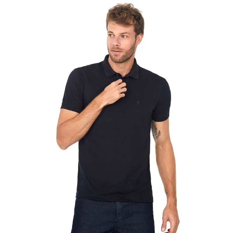 Polo Básica Meia Malha Preto Polo Wear P