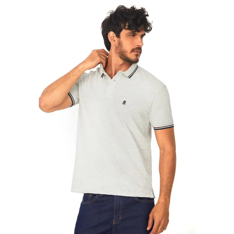 Polo Basica Filete Piquet Mescla Médio Polo Wear Cinza M