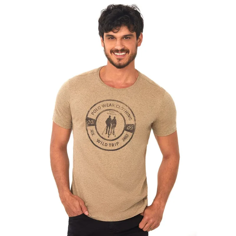 Camiseta Estampada Bege Médio Polo Wear P