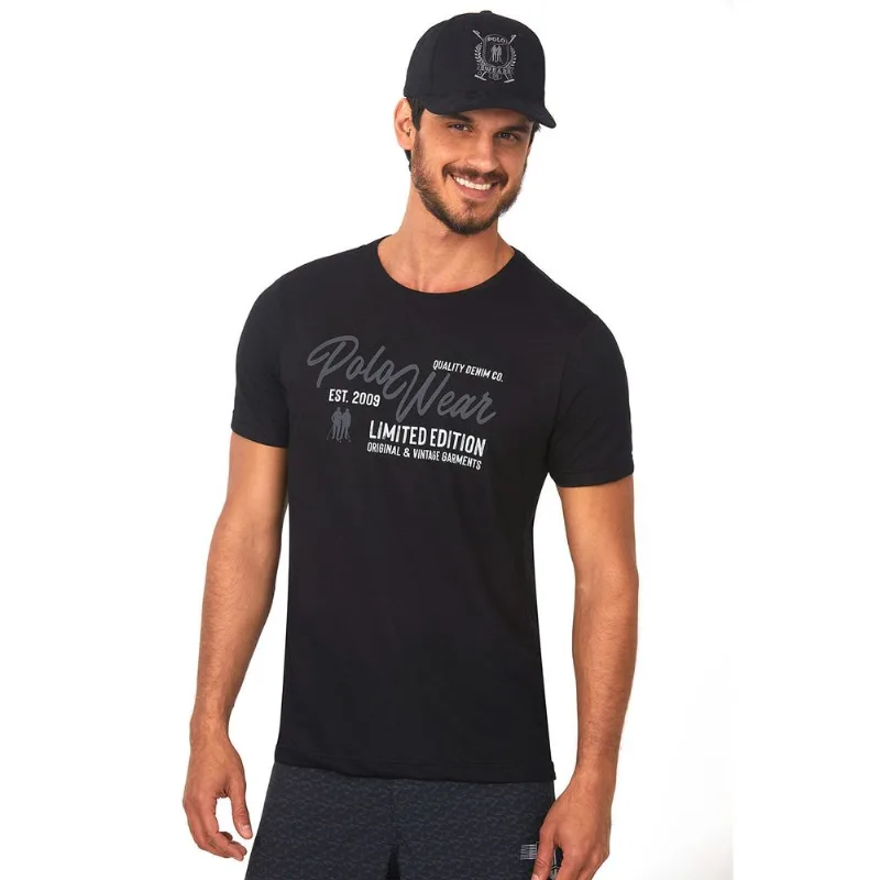 Camiseta Estampada Preto Polo Wear P