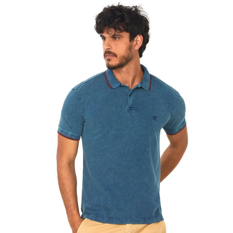 Polo Piquet Lavada Azul Escuro Polo Wear G