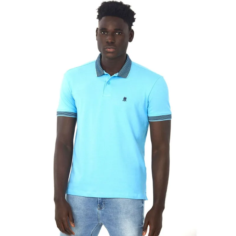 Polo Piquet Ramado Azul Médio Polo Wear G