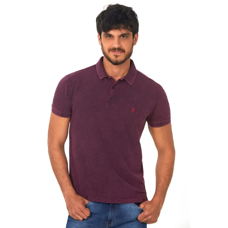 Polo Piquet Lavada Roxo Médio Polo Wear G
