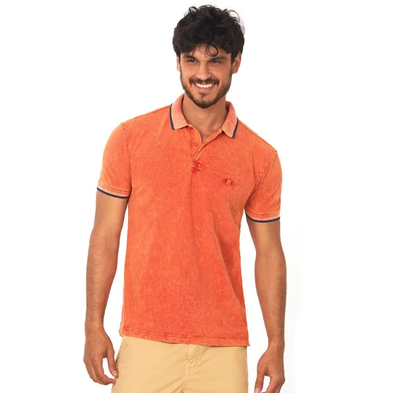 Polo Piquet Lavada Laranja Médio Polo Wear GG