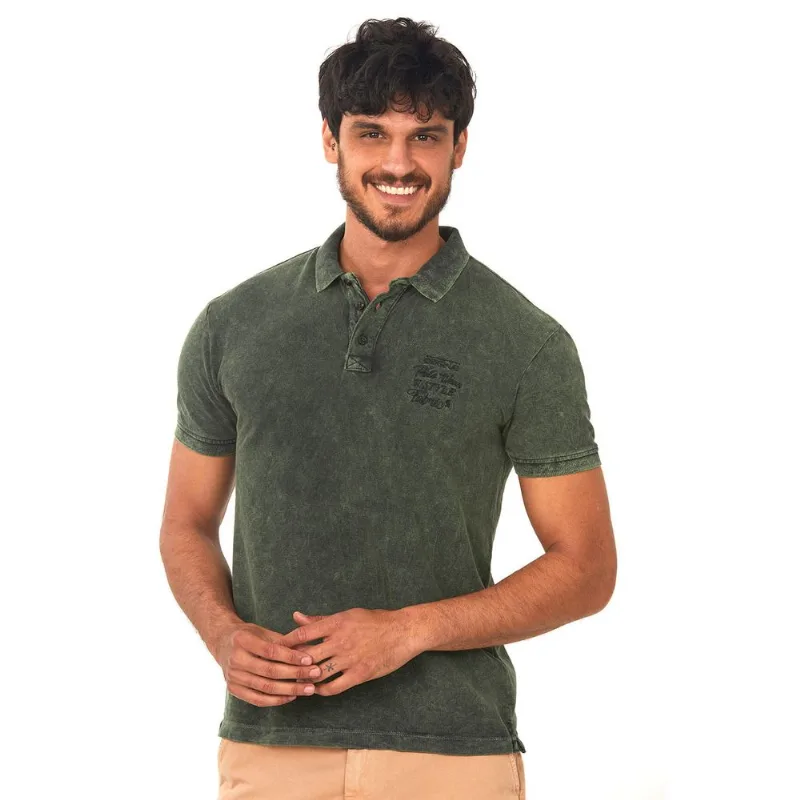 Polo Piquet Lavada Verde Escuro Polo Wear M