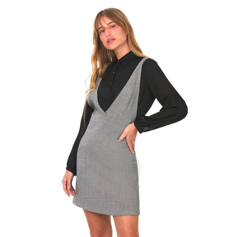Vestido Xadrez Polo Wear Mescla Médio Cinza PP