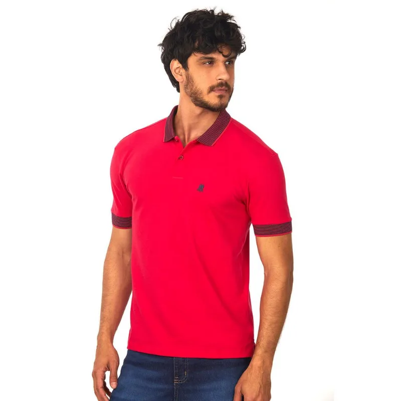 Polo Piquet Ramado Rosa Médio Polo Wear G
