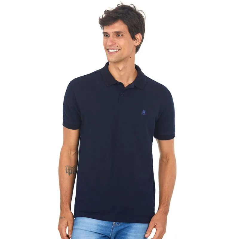 Polo Básica Piquet Azul Escuro Polo Wear M