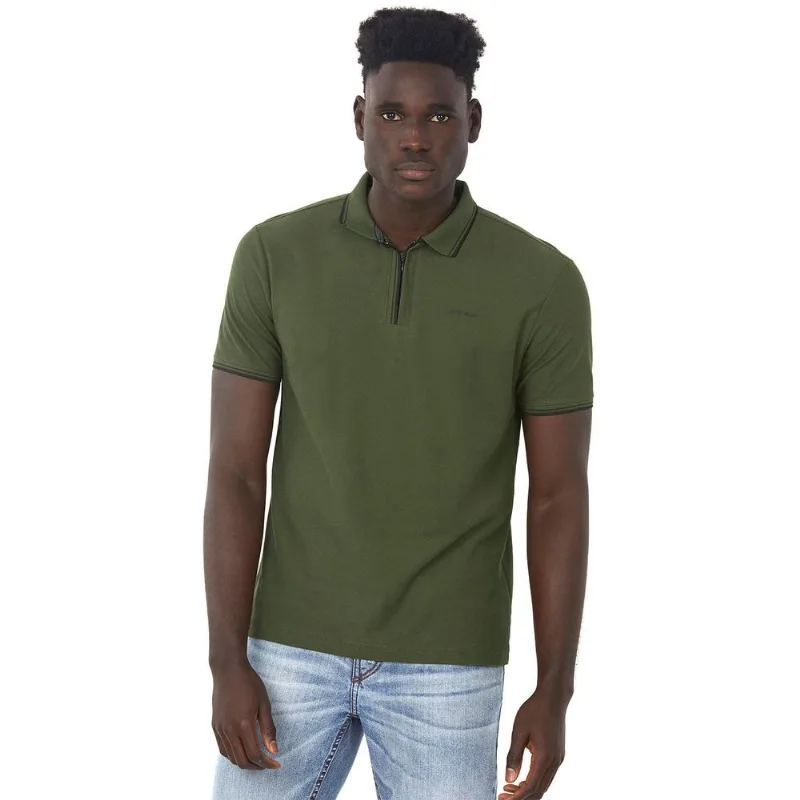 Polo Com Zíper Verde Escuro Polo Wear P