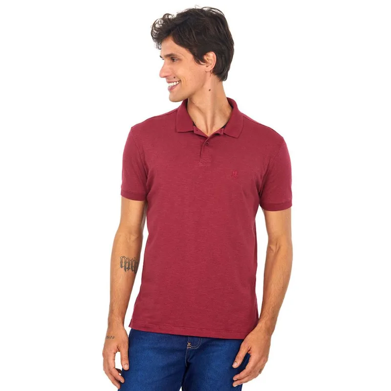 Polo Flame Básica Masculina Polo Wear Vinho M
