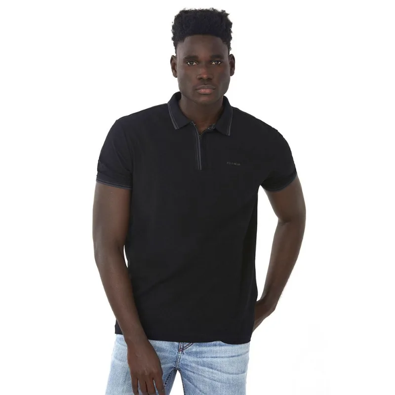 Polo Com Zíper Preto Polo Wear M