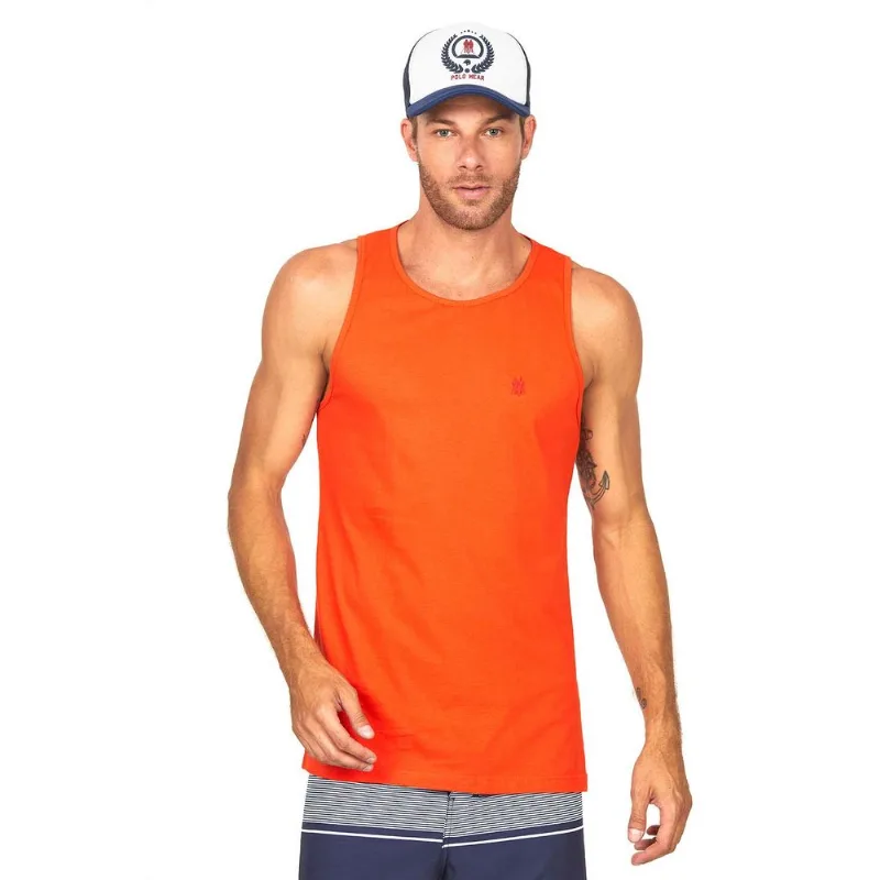 Regata Masculina Bordada Polo Wear Laranja Médio M