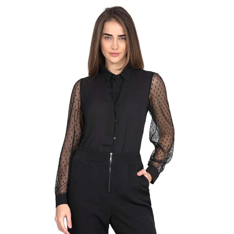 Camisa Manga Transparente Preto Polo Wear GG