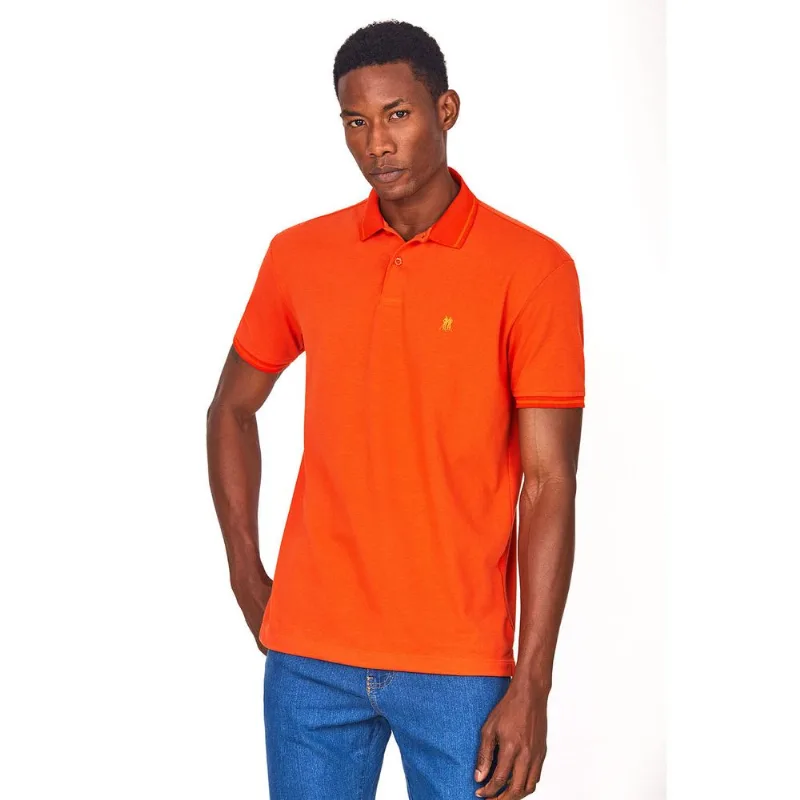 Polo Piquet Com Elastano Polo Wear Laranja Médio P
