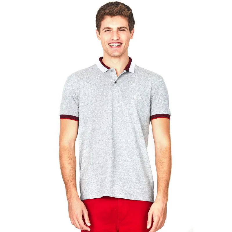 Polo Piquet Com Elastano Polo Wear Mescla Médio CinzaMédio Polo Piquet Com Elastano Polo Wear Mescla Médio Cinza M