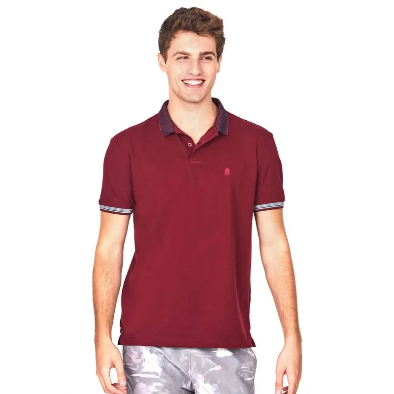 Polo Piquet Com Elastano Polo Wear Vermelho Escuro P