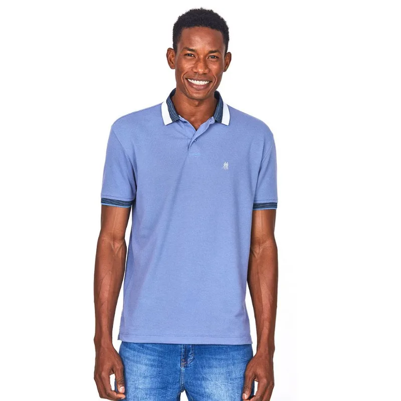 Polo Piquet Com Elastano Polo Wear Azul Médio P