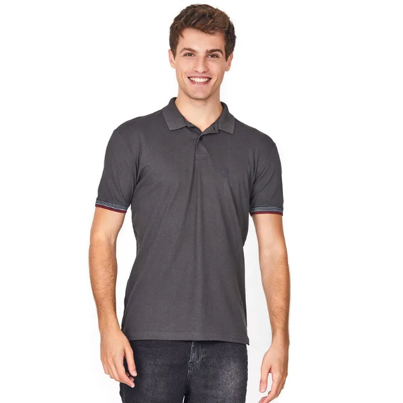 Polo Piquet Polo Wear Cinza Escuro G