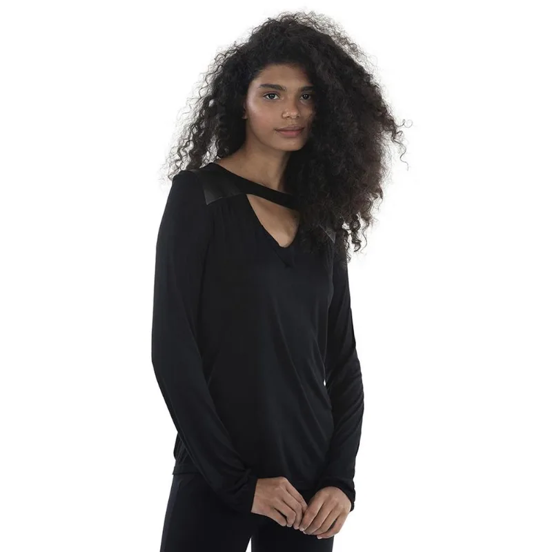 Blusa Manga Longa Preto Detalhe Pu Polo Wear 135273 GG
