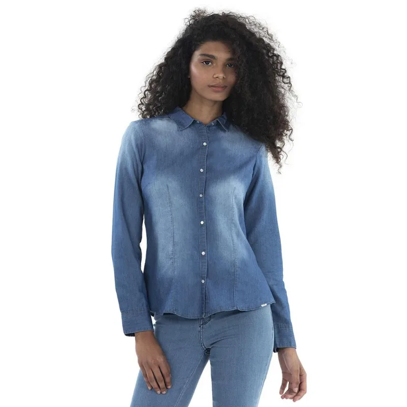 Camisa Jeans Feminina Azul Polo Wear 135790 GG