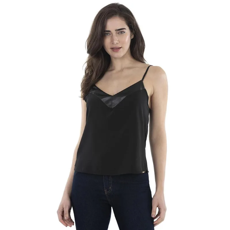 Blusa Alça Detalhe Pu Preto Polo Wear 135915 GG