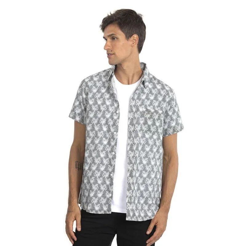 Camisa Masculina Estampada Cinza Médio Polo Wear Claro 6