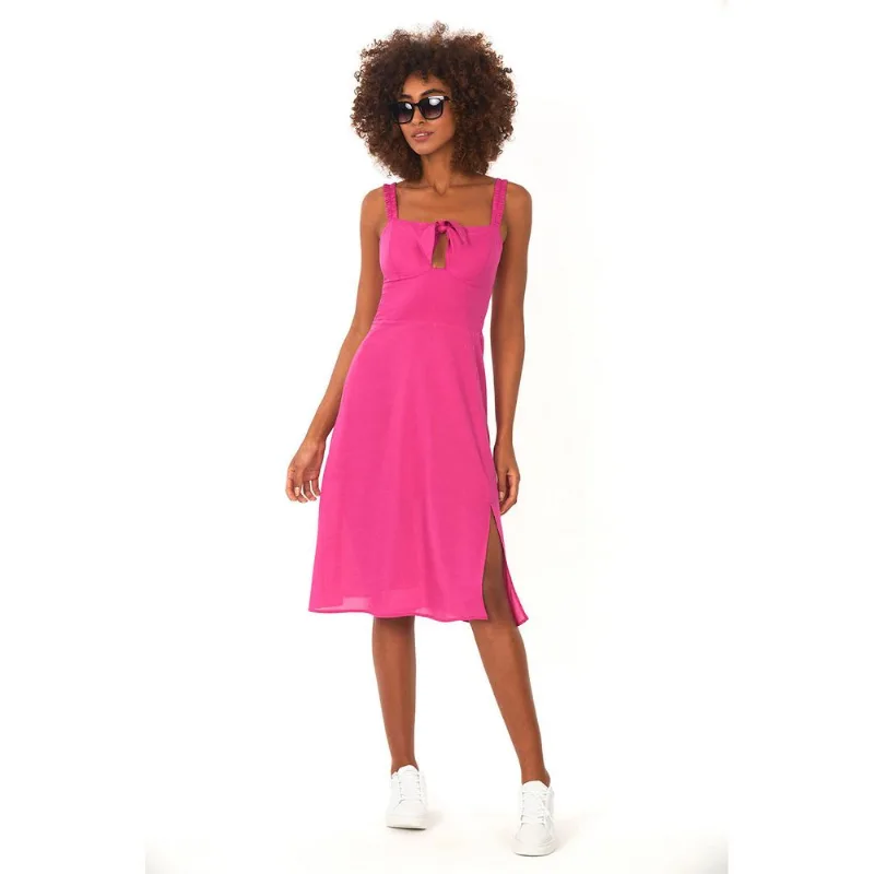 Vestido Alça Laço Busto Polo Wear Rosa Escuro PP