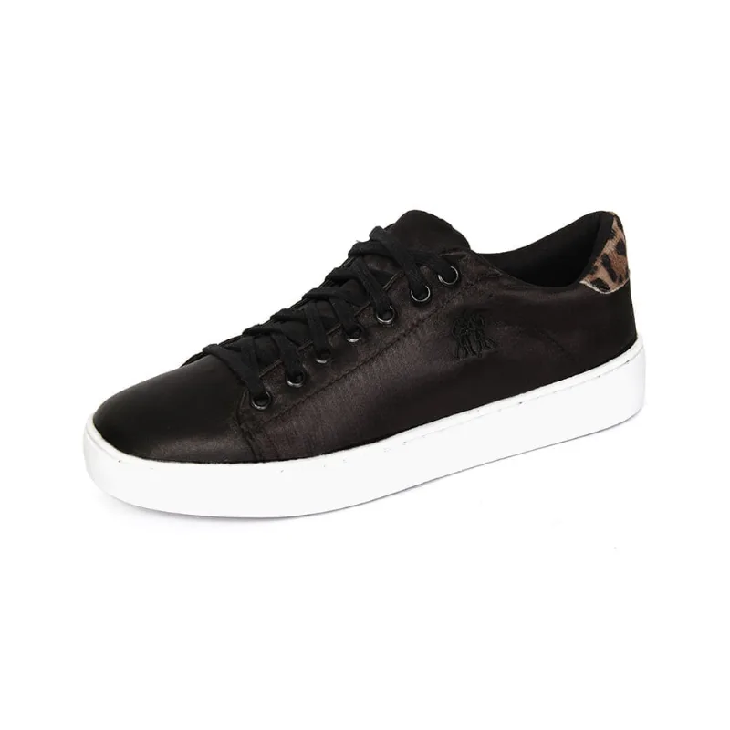 Tênis Feminino Cetim Com Onça Polo Wear Preto 38