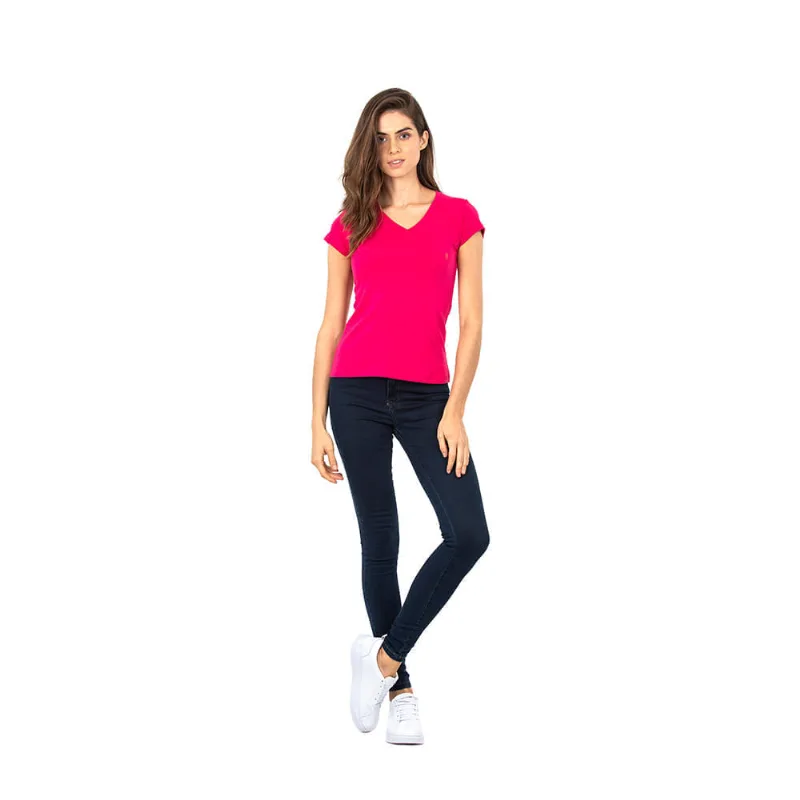 Camiseta Básica Decote V Polo Wear Rosa G