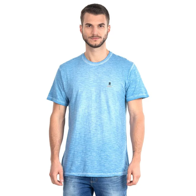 Camiseta Gola Careca Tinturada Polo Wear Azul GG