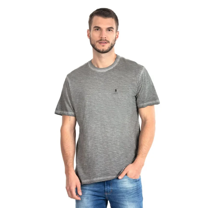 Camiseta Gola Careca Tinturada Polo Wear Grafite P