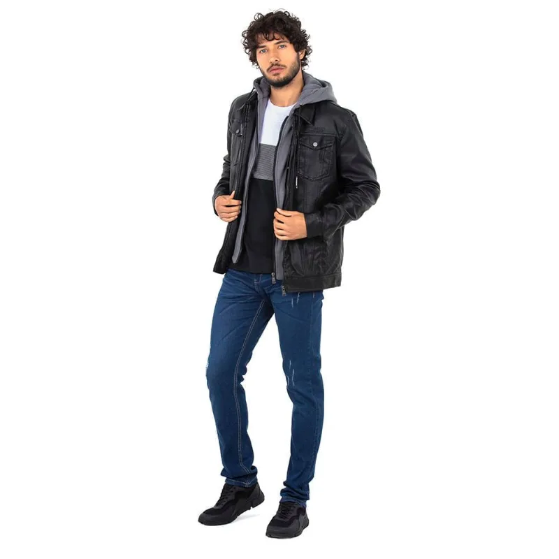 Jaqueta Pu Com Touca Polo Wear Preto P