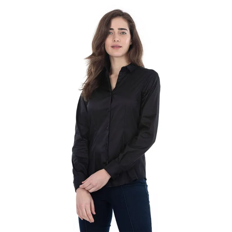 Camisa Manga Longa Feminina Preto Polo Wear 52424 46