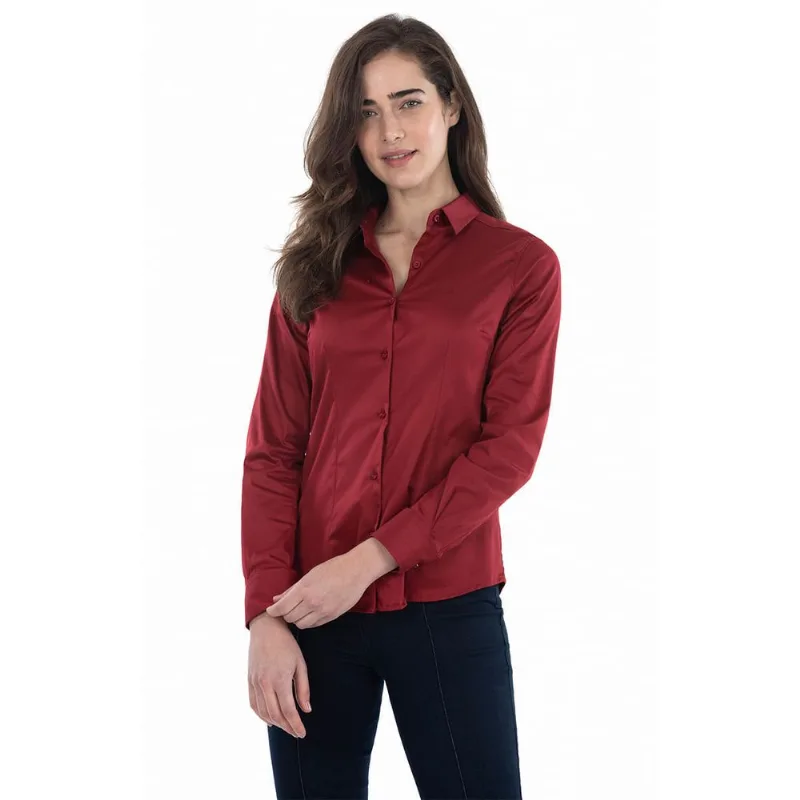Camisa Manga Longa Feminina Vinho Polo Wear 52424 46